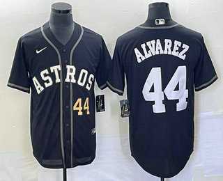 Men%27s Houston Astros #44 Yordan Alvarez Number Black Cool Base Stitched Baseball Jersey->los angeles angels->MLB Jersey